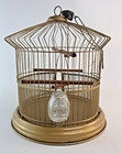 Antique Vintage Domed Metal Wire Birdcage House Hanging Or Freestanding   Feeder