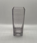 5 5  Flower Vase Clear Glass Square Thick Textured