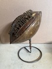 New England Patriots Brass Metal Football With Stand Vintage Collectible Rare