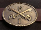 Vintage  Army Cavalry Brass Buckle With Premium Buffalo Belt