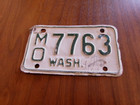 Vintage 1960 s Washington State Motorcycle License Plate   Mo 7763 Wash 