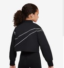 Nike Jacket Girls Xl Black Cropped Swoosh Bomber Loose Fit Youth Dv3253-010 New