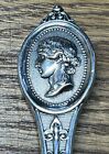 American Coin Silver Medallion Berry Spoon Twist Handle No Maker Monogram 