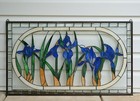 34 25 l X 20 h Tiffany Style Stained Glass Window Panel Iris Flowers