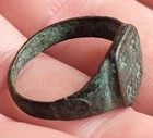 Medieval 11th-14th Century  Crusades  Seal Ring 22mm 3 28g Bronze  Size Us8 0