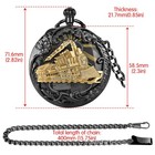 Uncommon Musical Movement Pocket Watch Train Case Quartz Fob Watches With Chain