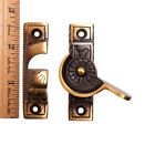 Window Sash Lock Ornate Solid Brass Antique Piece Of Pack 8 Sash Window Locks