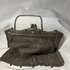 Antique German Silver Chain Mail Link Flapper Metal Mesh Bag Purse