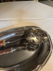 L objet Gold Damask Spoon Server With Coral Enamel  Handle