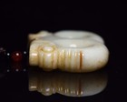 Old Peking Hetian Jade Artisan Carved Natural Lustre Prosperity Talisman