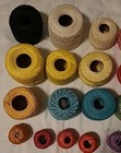 Lot Of 22 Crochet Thread Spools Variety Multi Colors Cotton Dmc Pearl   Others