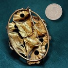 Art Nouveau Brooch Sash Pin Antique Victorian Gold Tone Floral