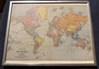 Vtg Or Antq Print Stanford   s General Map Of The World On Mercator   s Projection