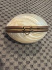 Antique Mother Of Pearl Shell Hinged Mini 2  Trinket Box Pill Box Ring Box