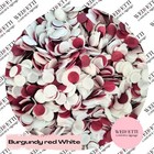 Burgundy Wine White Mix Paper Confetti Circles - Biodegradable  grams 