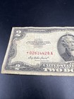 1953 A   Star  2 Two Dollar Usn United States Note Red Seal Very Circ Cull  428