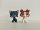 2pcs lot Lps Toy Littlest Pet Shop Cat Dog  336 1542 Animal Figure