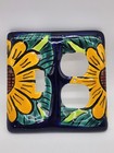 Mexican Pottery Hand Painted Folk Art Double Outlet Single Switch Plate Cover