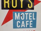 Vintage Roys Motel Porcelain Sign Old Route 66 Hotel Amboy California 12  Shield