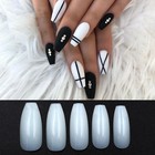 500pcs Clear Natural Fake Nails Tips     Full Cover Acrylic False Nails For Diy Na