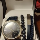 I n c International Concepts Men s Blue Faux Leather Watch   Bracelet Set