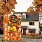 Thanksgiving Garden Flag 12x18 Inch Turkey Chestnuts Pumpkin Pattern
