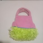 Webkinz Girl   s Purse Carrier Pink Cordoroy Green Furry Plush   A1