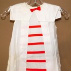 Kate Greenaway Dress Vintage Girls 6 White Red Sailor Collar Nautical Pocket