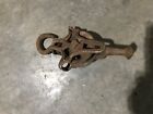 Wi Barn Antique Vintage Cast Iron wood Pulley Wheel  pat d 238 Er   el  Myer  C