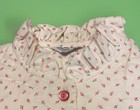 Vintage Shelia Anne Long Flannel Gown Ruffle Collar Pink Roses   Buttons New Lg