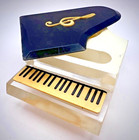 Vintage Ussr Plastic Piano Shape Powder Box Odessa 1960 Trinket Jewelry Holder