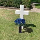 Cemetery Artificial Flower Vase With Foam For Grave Decorations 2 Headstones    