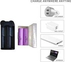 Universal Smart 2 Slots 18650 Battery Charger Set 3500mah Rechargeable Flat-top