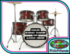 Custom Bass Drum Sticker Personalised Ribbon Name Logo Kick Drum Kit Vinyl Decal