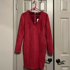 Nwt Wine Red Knee Length Bodycon Dress Long Sleeve Back Zip Cocktail Party L