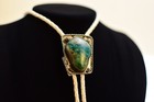 Bolo Tie Blue Turquoise Sterling Silver Clasp