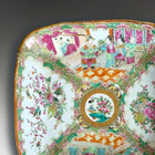 Antique Chinese  rose Medallion  Large Square Dish- Circa 1830  23cm D