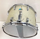 Ludwig 14  Silver Sparkle Marching Band Snare Drum With Blue Olive Badge 1280767