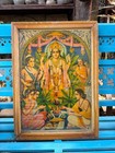 Antique Old Hindu God Satya Narayan Pooja Print Frame