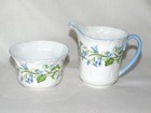 Vintage Shelley Bone China England Harebell 13590 Creamer   Open Sugar Bowl