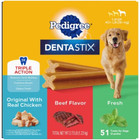 Pedigree Dentastix Chicken  Beef  Large Breed Adult Dental Dog Treats - 2 73lbs