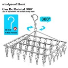 2pcs Folding Sock Dryer With 40 Pegs Metal Hangers Clips Underwear For Washing