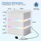 Rounded  Night Stand With Charging Station   Human Sensor Rgb Lights For Bedroom