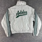 Adidas Originals White Green Striped Jacket Small Firebird Supergirl Windbreaker