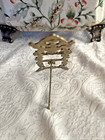 Vintage Cast Brass Ornate Photo book Display Easel Stand Holder Appr 7 3 4    Tall
