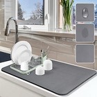 Dish Drying Mat For Kitchen Counter  16 x24  Dish Drying Pad 16  X 24  Grey