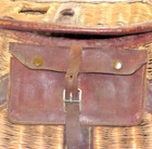 Vintage 1950s Wicker W  Leather Trim Fishing Creel W  Original Carrying Strap