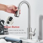 Kitchen Faucet Pull Down Sprayer Brushed Nickel High Arc Single Handle Mixer Tap