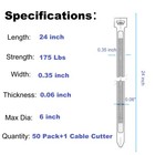 Honyear 24 Inch Cable Zip Ties Heavy Duty  with Wire Cable Cutters   S