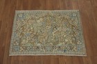 Vegetable Dye Floral Bird Design Wool Rug Traditional Handmade Foyer Carpet 2x3